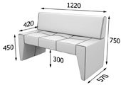 Офисный диван KIT Диван двухместный Kit2 (Экокожа Domus)